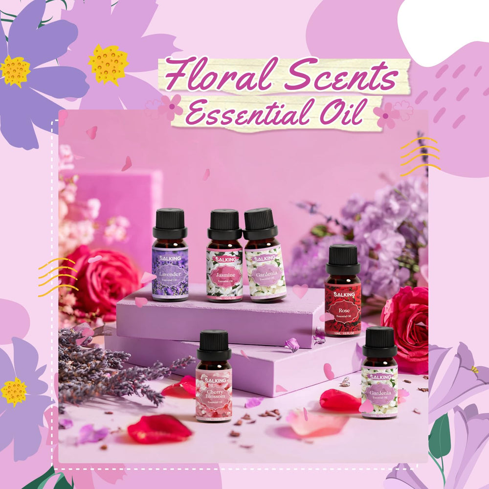 SALKING Floral Essential Oils Set Rose oil for romantic diffuser blends.