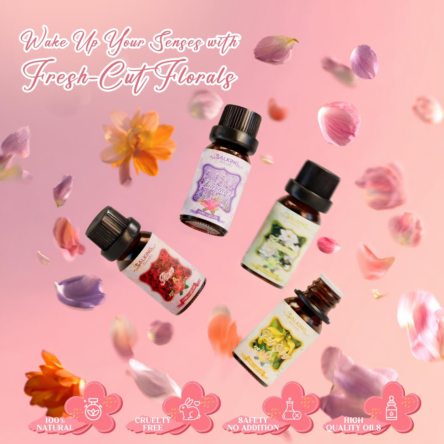 SALKING Floral Oils Set gardenia bottle adding lush fragrance