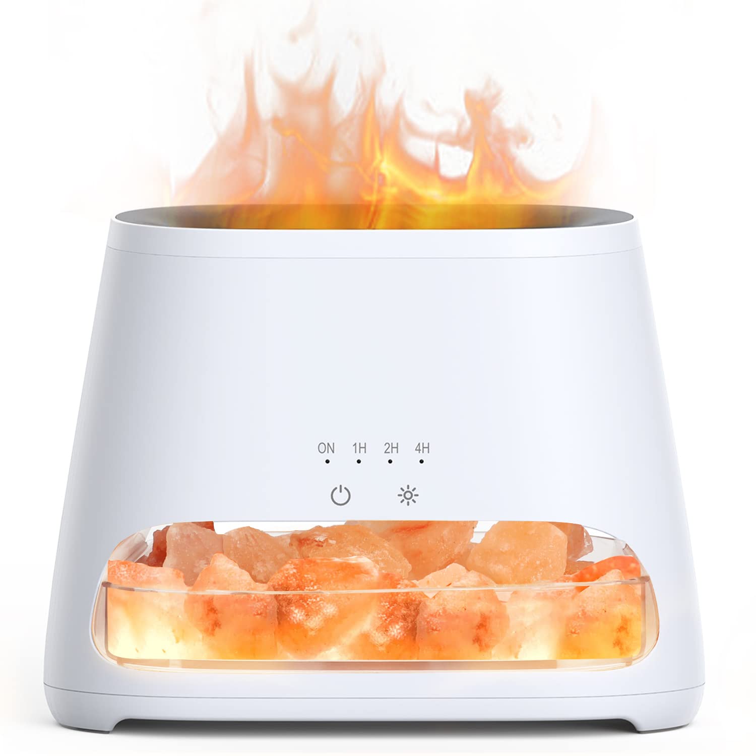 SALKING Himalayan salt lamp diffuser, front view, delivers gentle ambient lighting