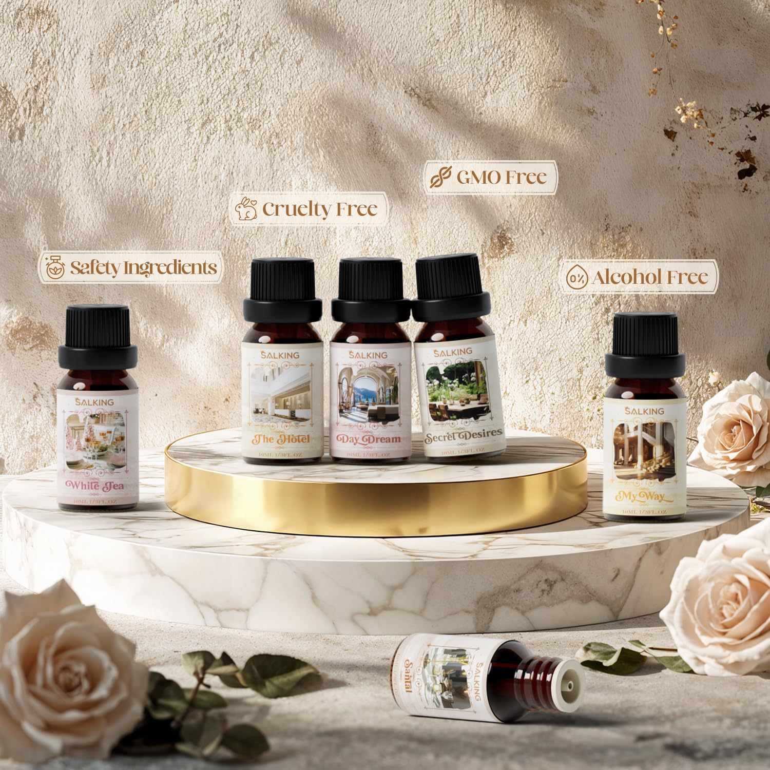 SALKING My Way diffuser oil bottle elevates mood with premium fragrance.