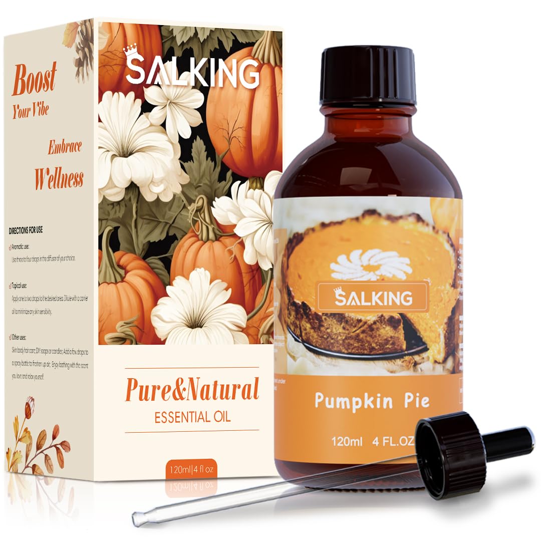 SALKING Pumpkin Pie Fragrance Oil bottle for rich autumn scent in diffusers.