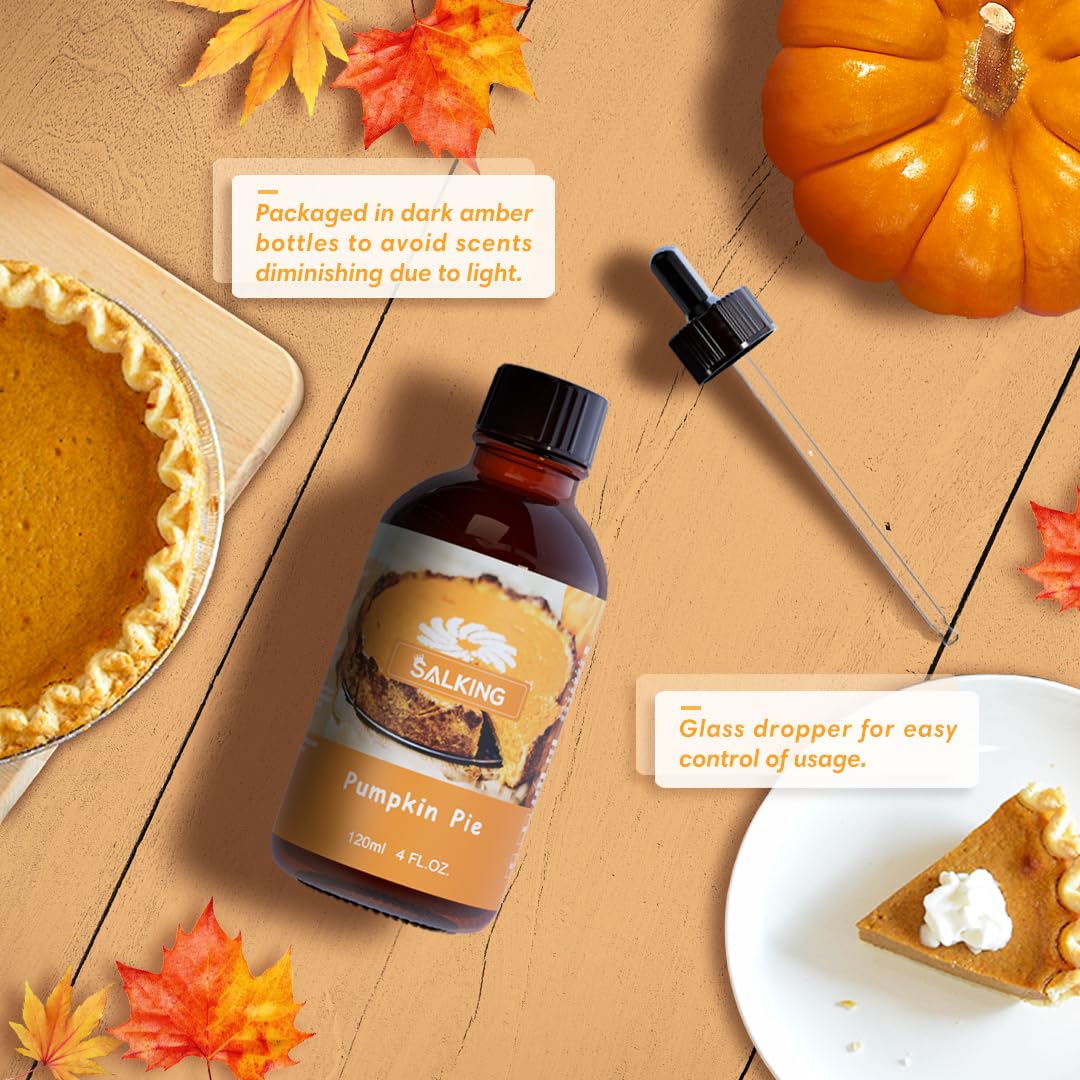 SALKING Pumpkin Pie Fragrance Oil for Candle Making adds autumn warmth.