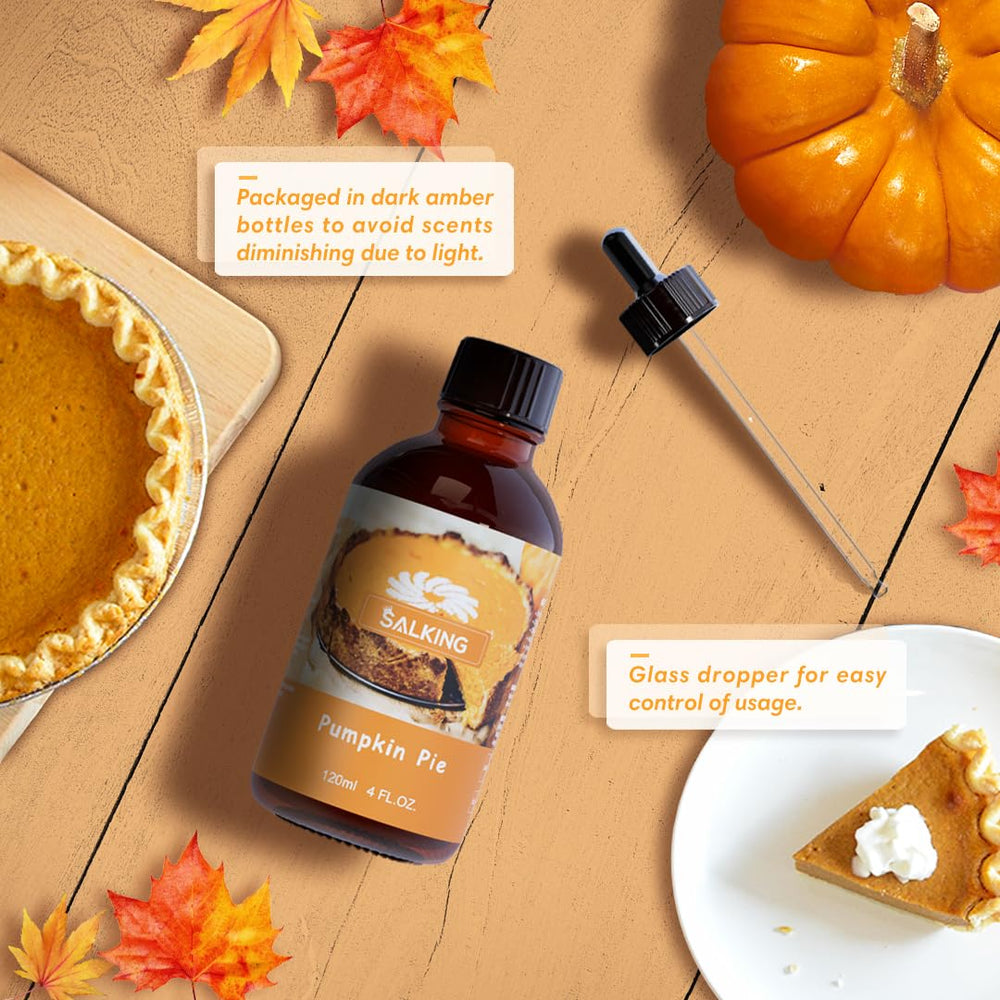 SALKING Pumpkin Pie Fragrance Oil for Candle Making adds autumn warmth.