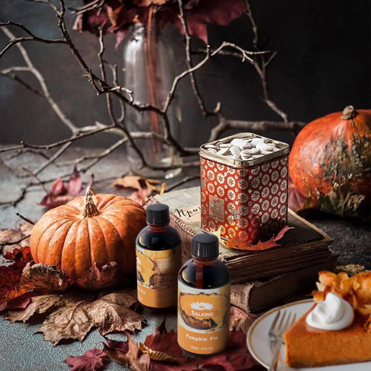 SALKING Pumpkin Pie Fragrance Oil packaging protects scent from light.