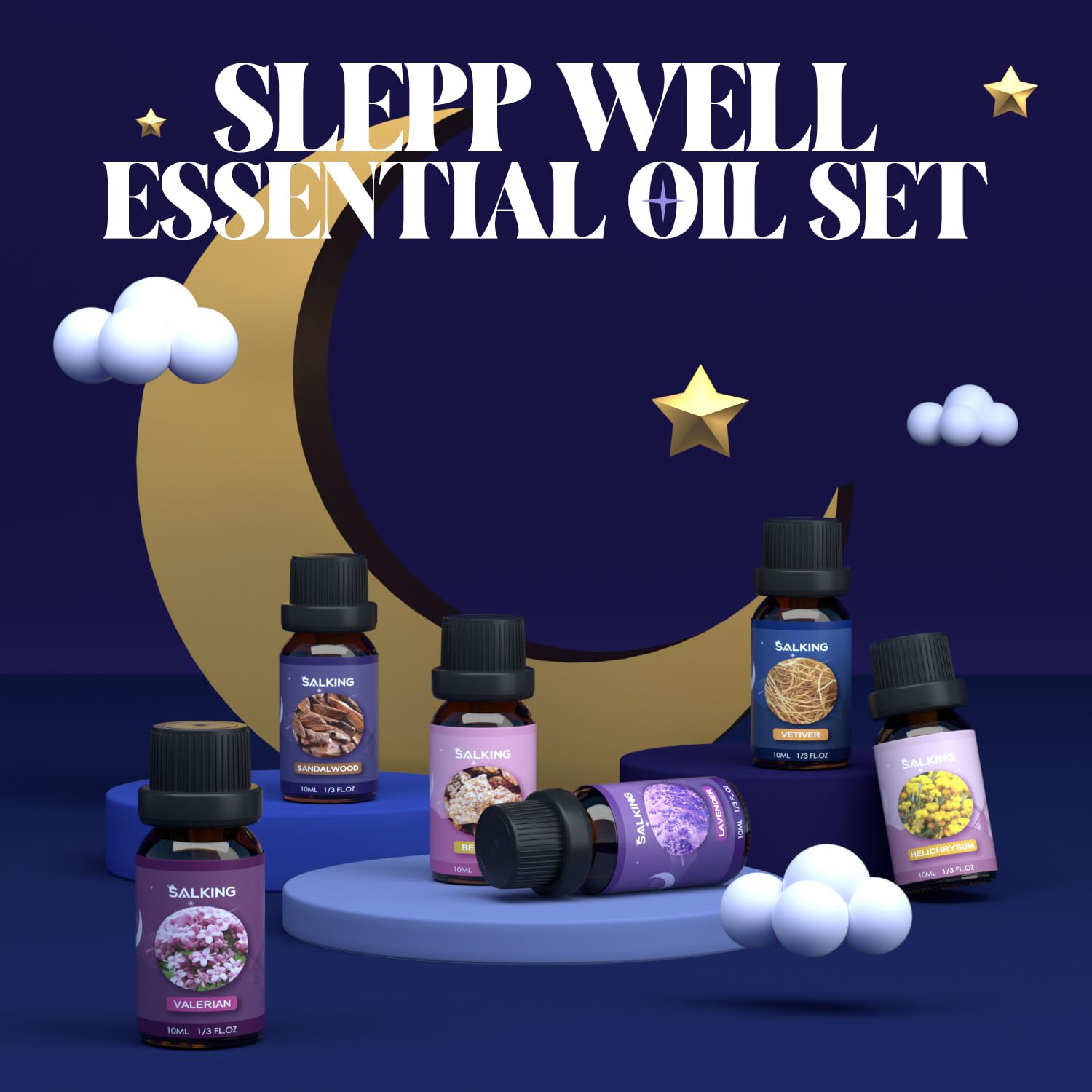 SALKING Vetiver essential oil bottle for grounding ambiance