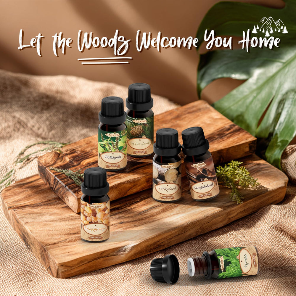 SALKING teakwood oil bottle enhances masculine-inspired room fragrance