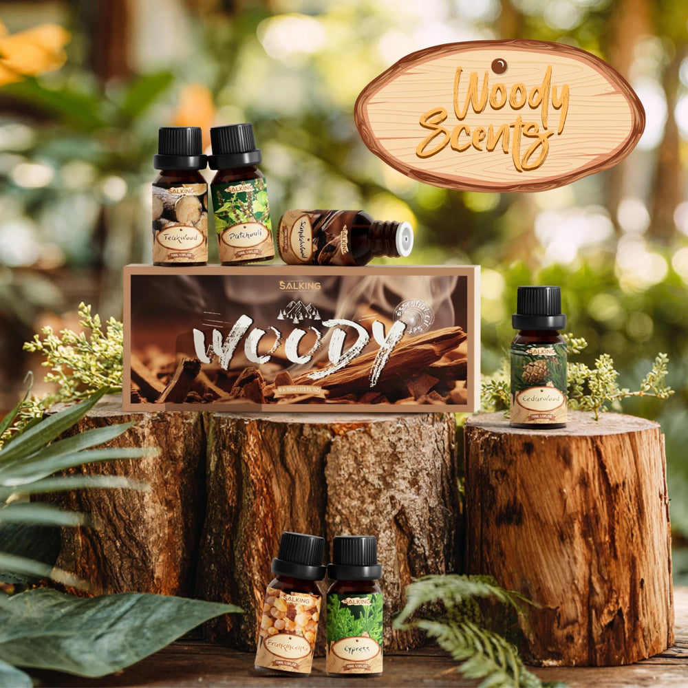 SALKING woody fragrance oil diffuser setup fills room with forest-inspired aroma