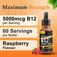 Sublingual B12 drops with raspberry flavor from Salt Lake Supplements.