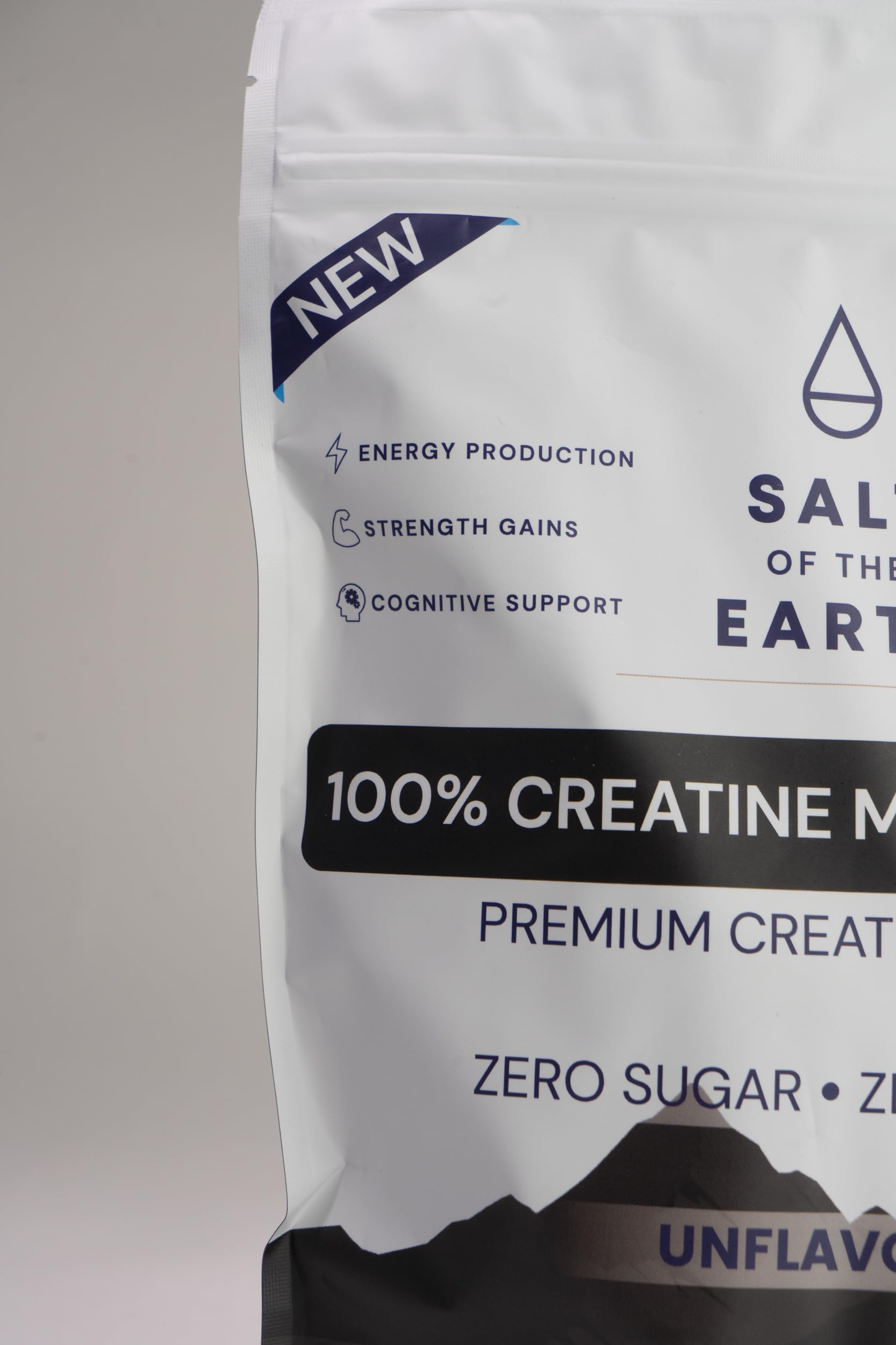 Salt of the Earth Creatine powder dissolving in water.