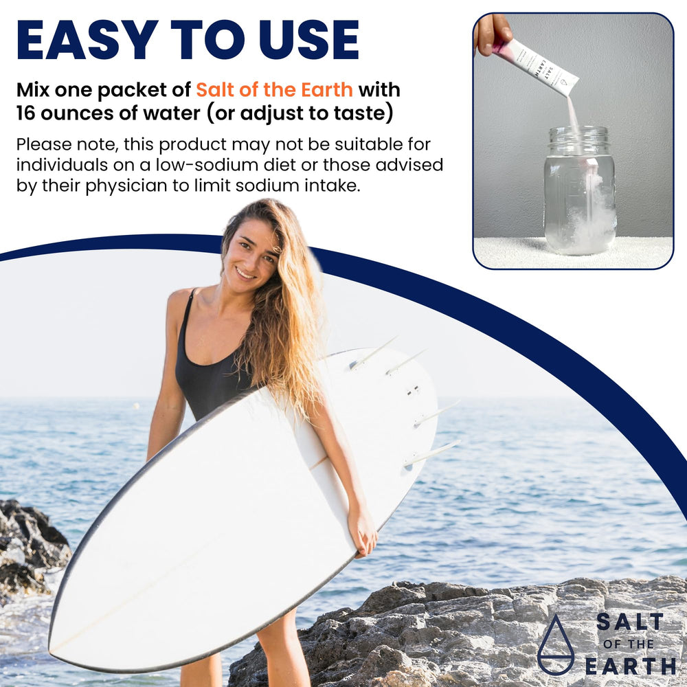 Salt of the Earth ingredients label highlighting pure electrolytes.