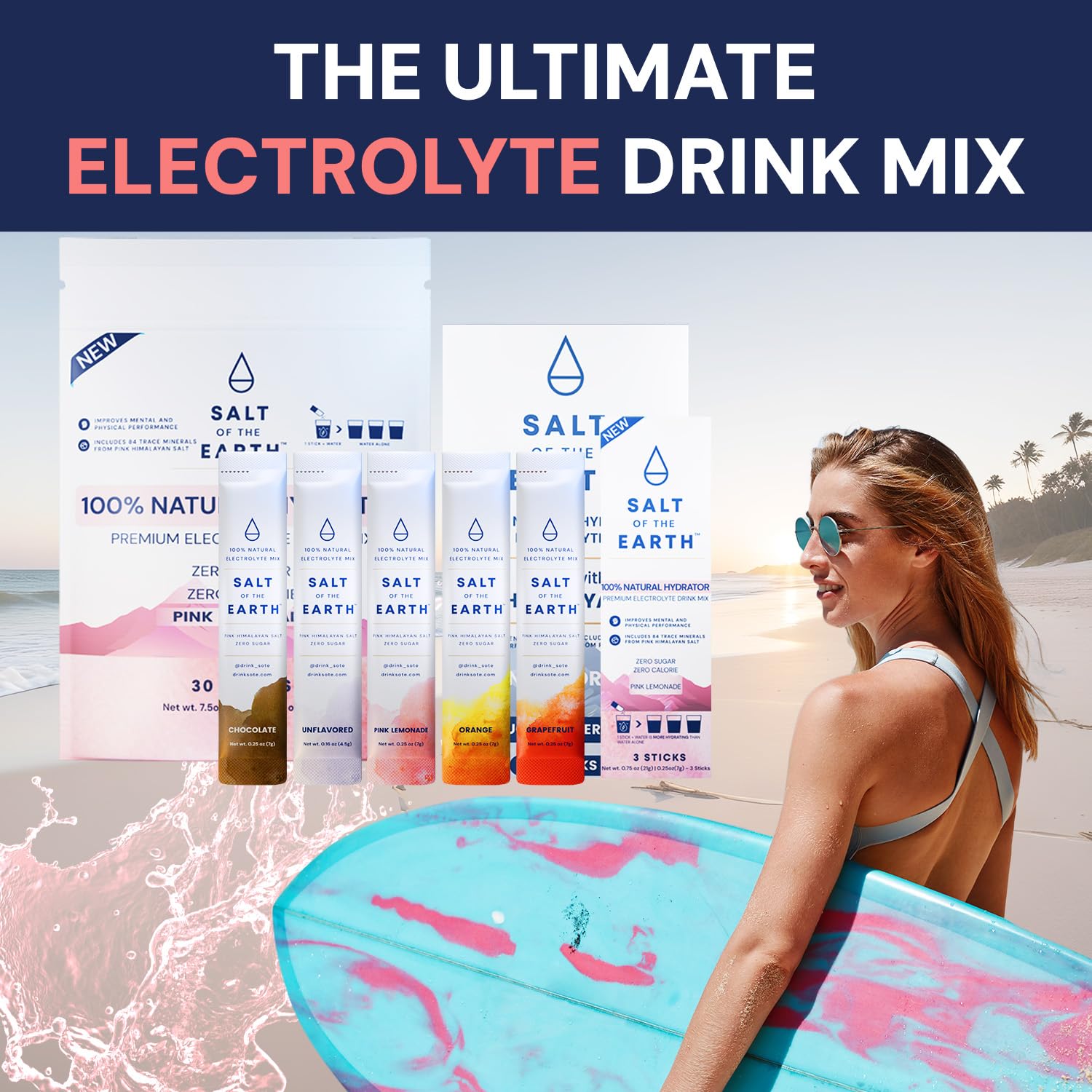 On-the-go Salt of the Earth hydration sticks for workouts.