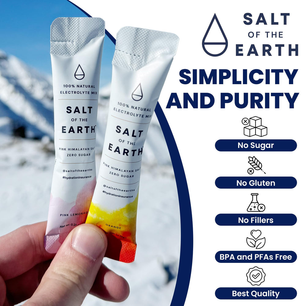 Refreshing orange hydration drink from Salt of the Earth pouch.