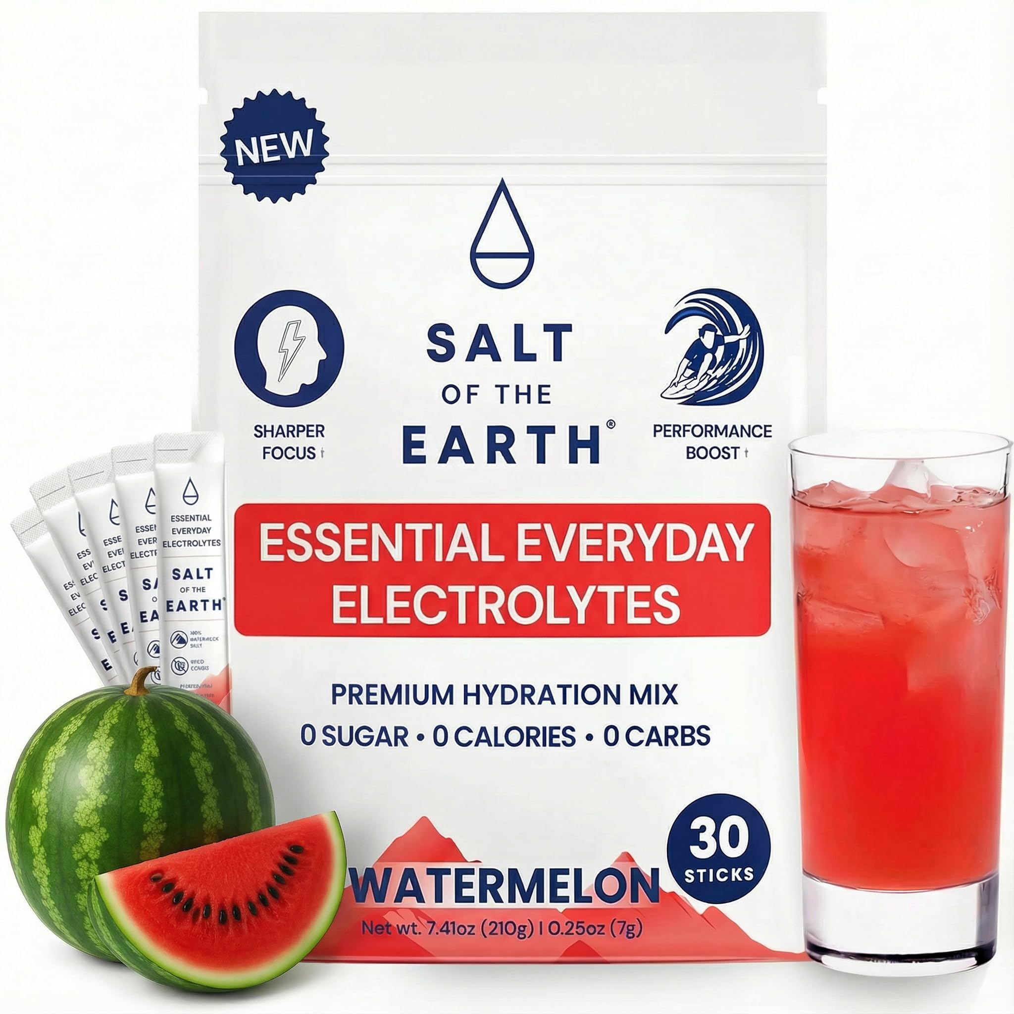 Salt of the Earth Watermelon hydration packets for keto-friendly hydration