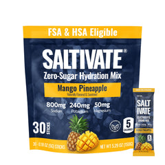 Saltivate Mango Pineapple Electrolytes pack of 30 sticks for on-the-go hydration