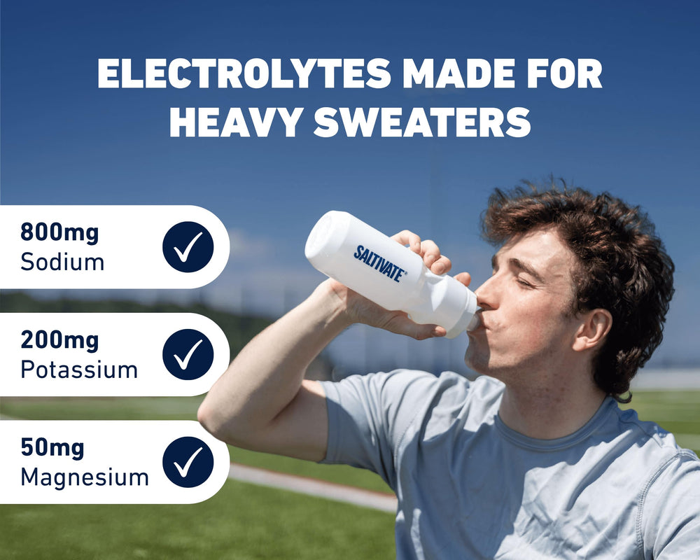 Saltivate on-the-go electrolyte packet ready to mix during workouts