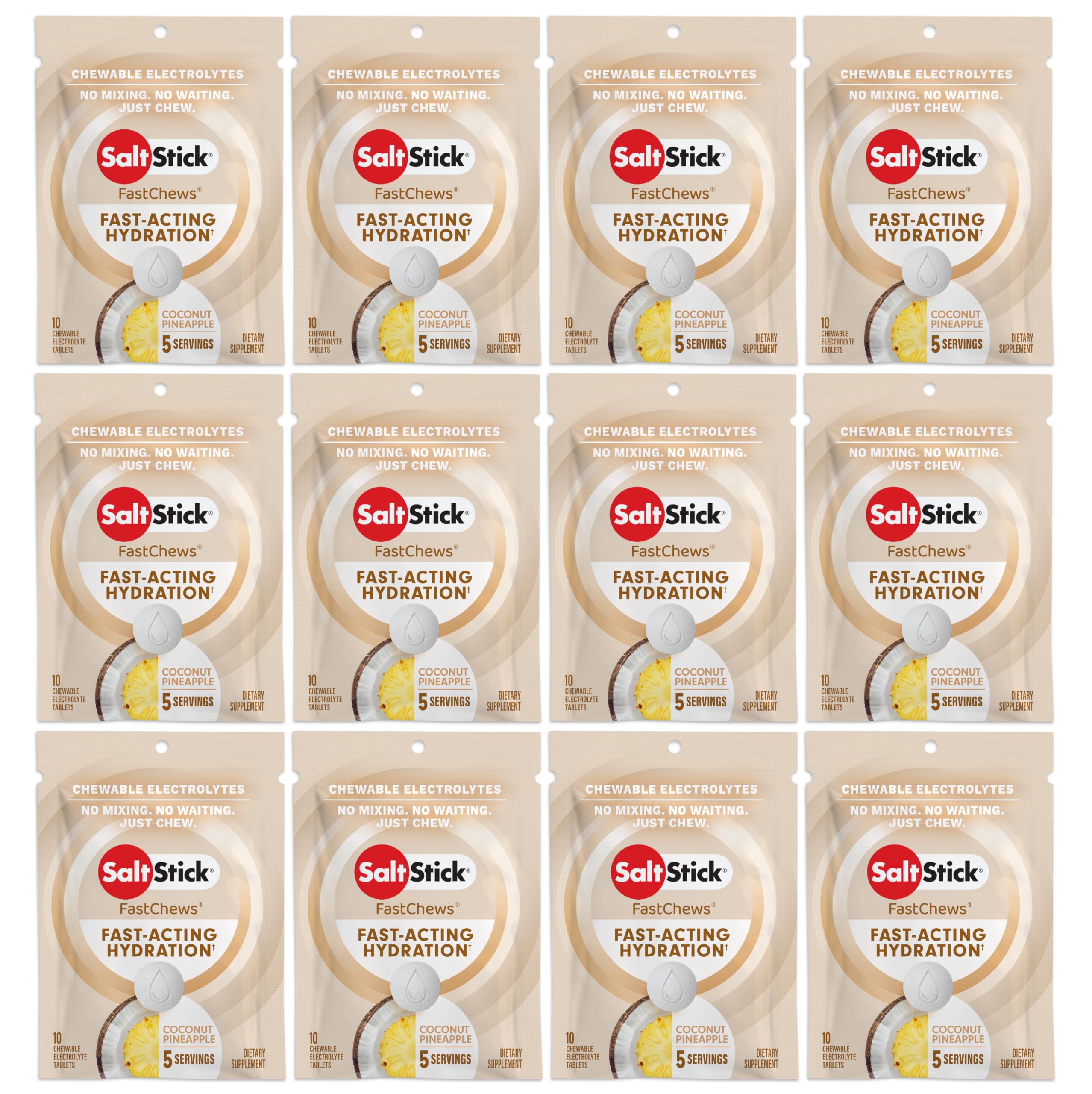 SaltStick FastChews coconut pineapple packaging for on-the-go hydration