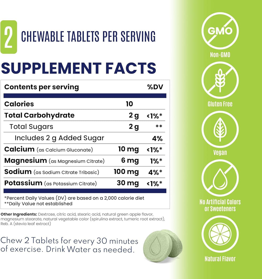 SaltStick chews with water for balanced hydration during workouts.