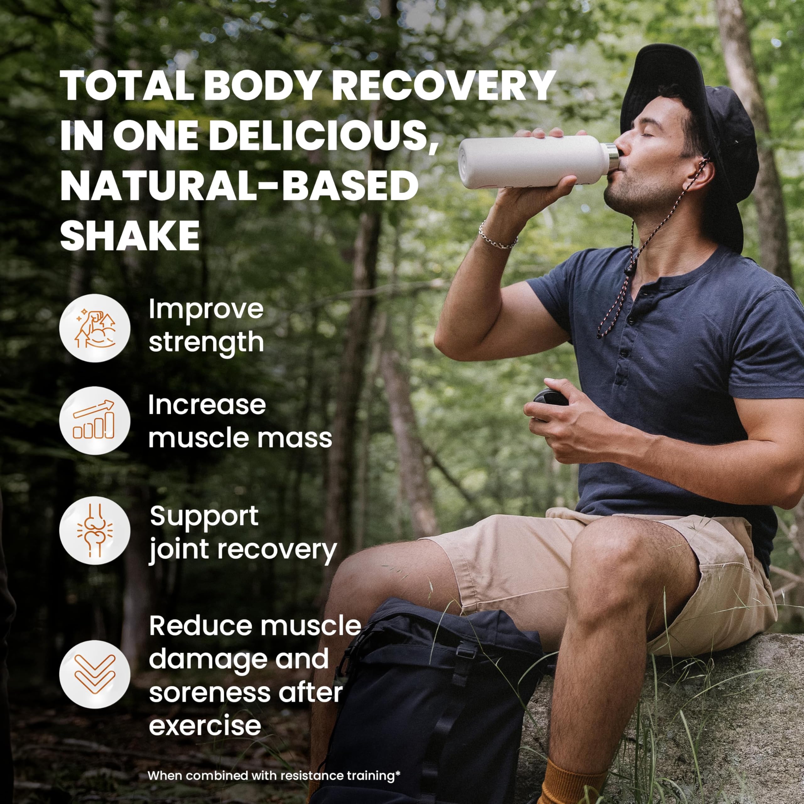 SaltWrap Protein Clinic HMB powder with scoop indicating muscle recovery potential