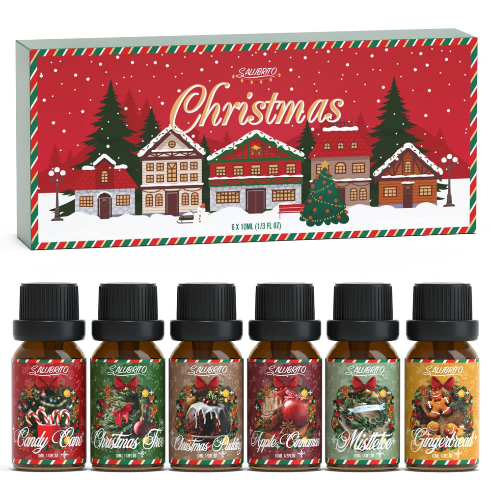 Salubrito candy cane oil bottle for diffuser aromatherapy and festive mood