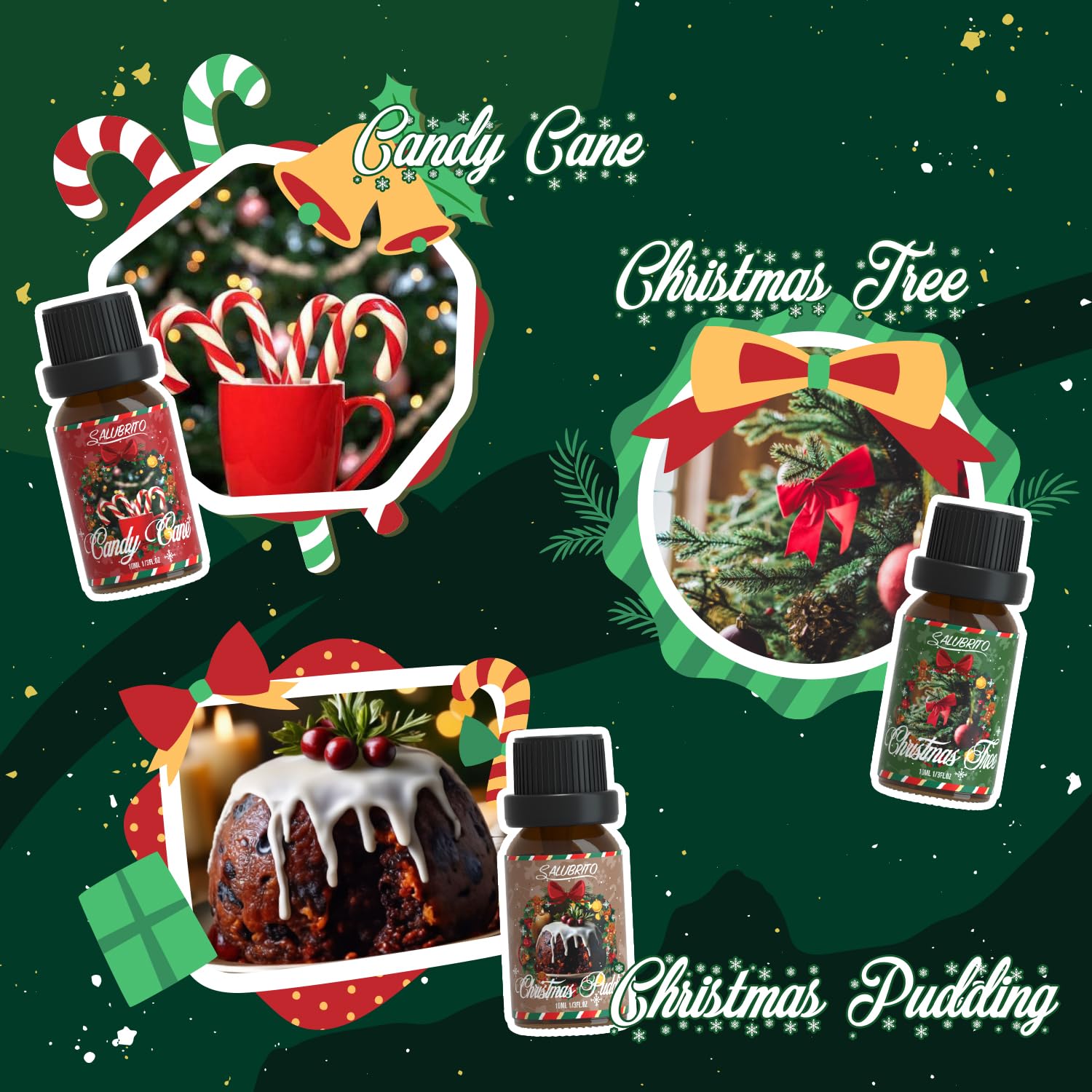 Salubrito Christmas pudding oil bottle adds warm, comforting diffuser aroma