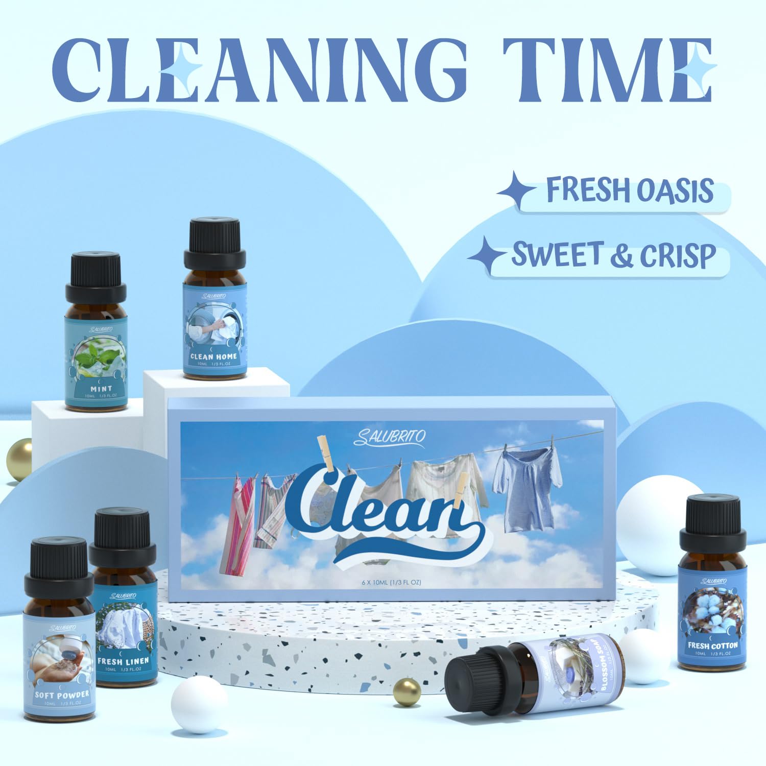 Salubrito Clean Fragrance Oils Set mint cool air for summer