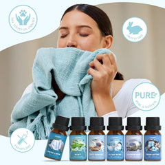 Salubrito Clean Fragrance Oils Set diffuser scene with sun-kissed cotton scent