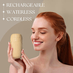 Salubrito rechargeable diffuser shown with USB port for cordless use.