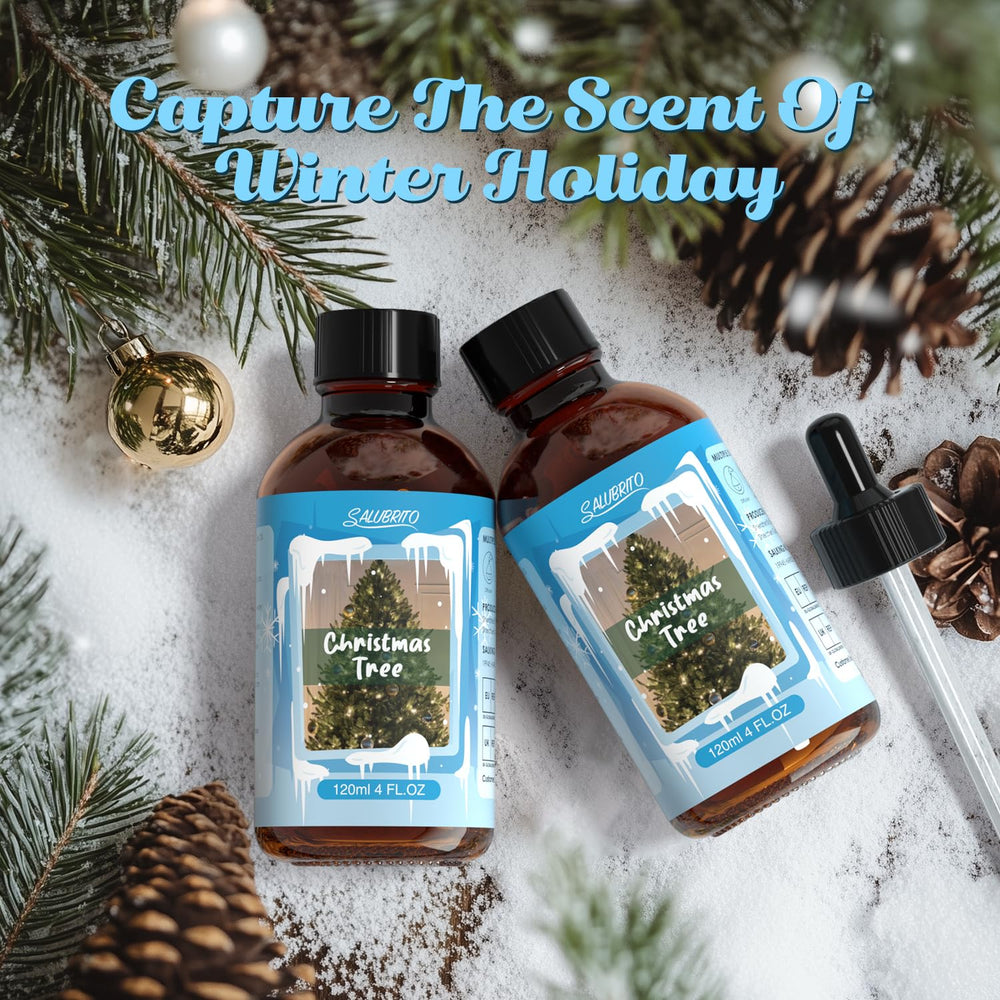 Salubrito DIY candle mix with Christmas Tree oil for festive ambiance.