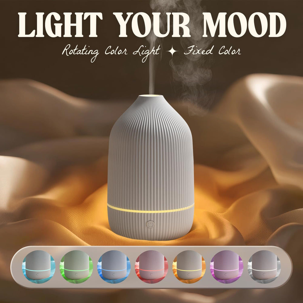Salubrito diffuser in a cozy room highlighting compact home and office use