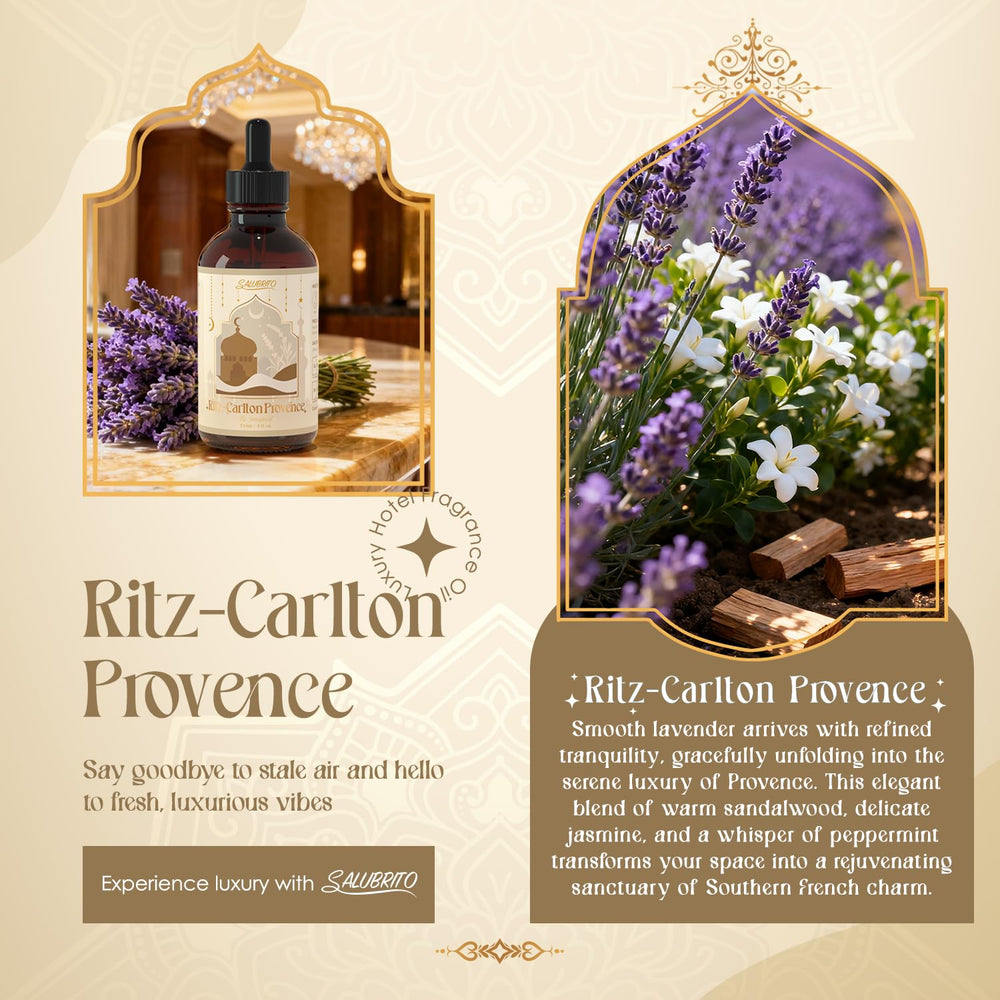 Salubrito hotel essential oil Provence bottle close-up showcases premium fragrance for homes