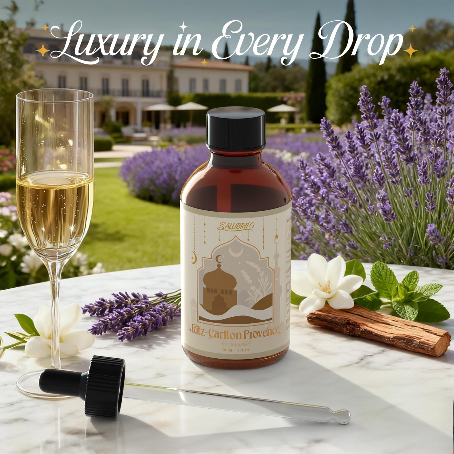 Salubrito hotel essential oil linen spray setup adds soothing fragrance