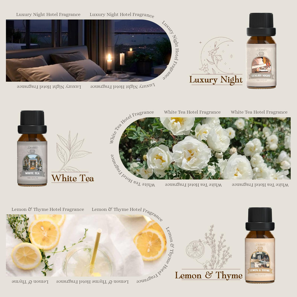 Salubrito fragrance set bottle in a diffuser for ambient scent.