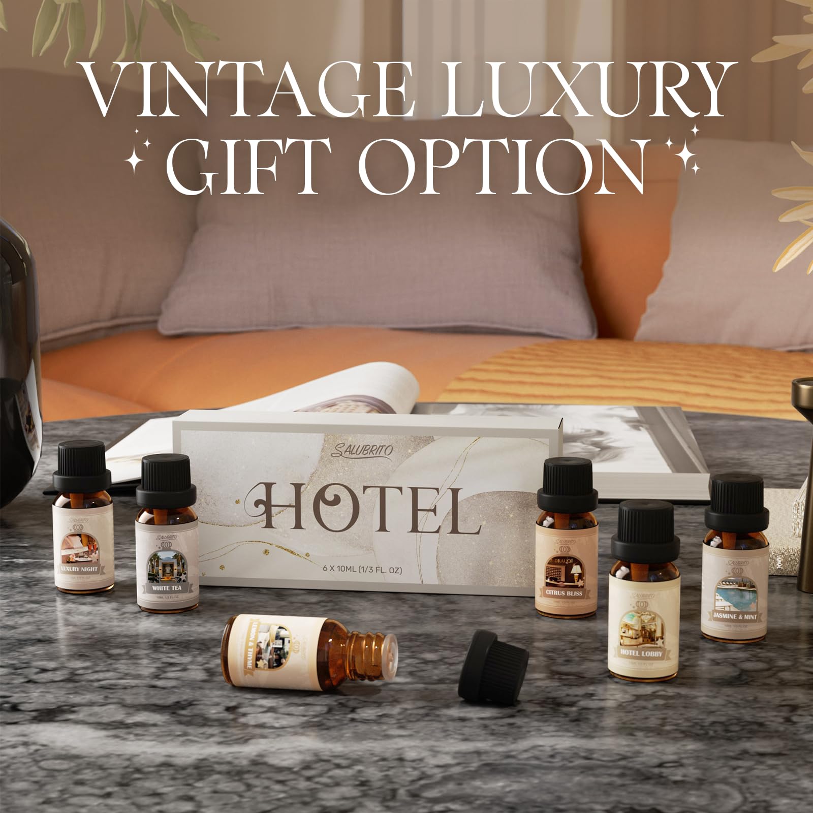Salubrito hotel lobby inspired scents welcome guests with luxury mood.