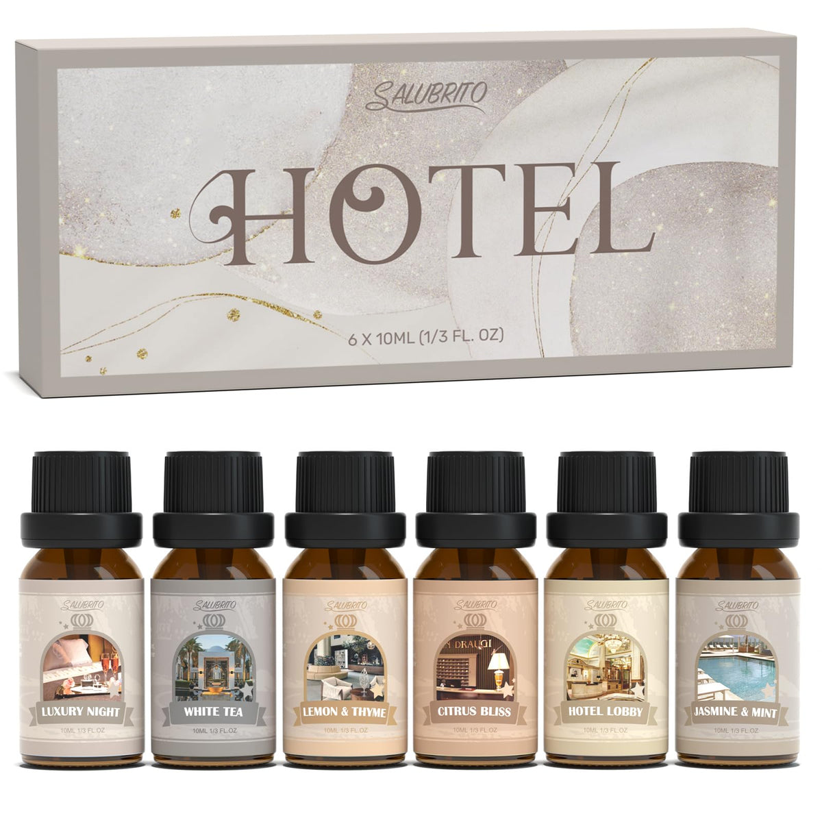 Salubrito Hotel Fragrance Set packaging highlights premium gifting potential.