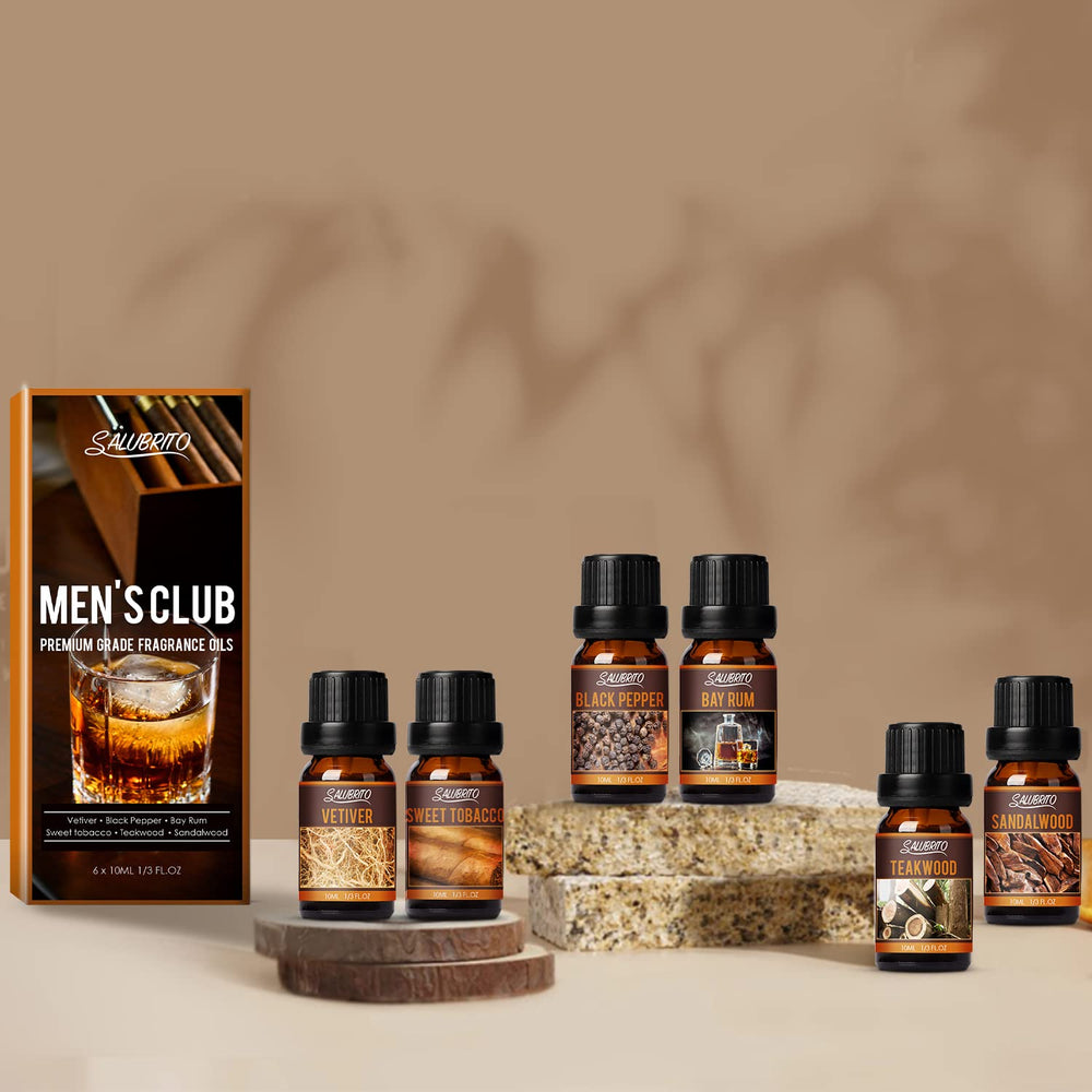 Salubrito Men's Club Black Pepper oil in diffuser for energizing space