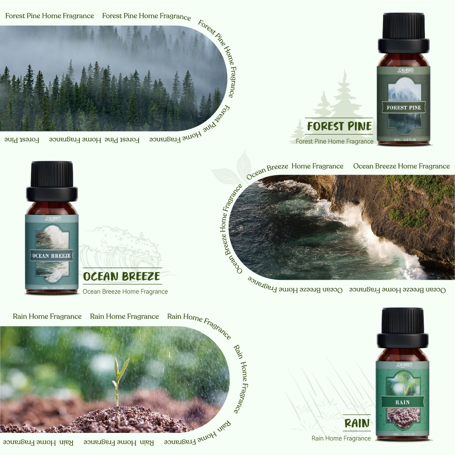 Salubrito Rain oil with crisp calming notes for diffusers