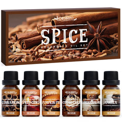 Salubrito Spice Fragrance Oil Set packaging, cozy fall kit for diffusers and crafts