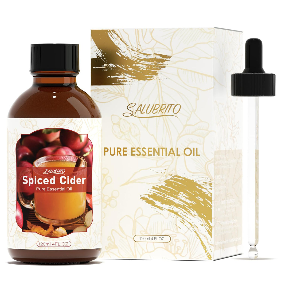 Salubrito Spiced Cider essential oil bottle for diffusers and blends.