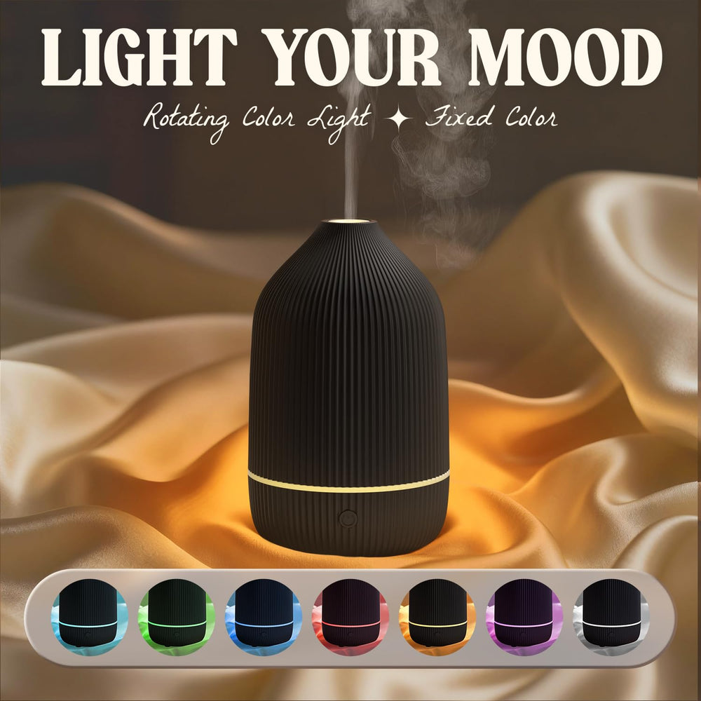 Salubrito ultrasonic diffuser showing seven LED lights for ambiance