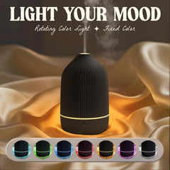 Salubrito ultrasonic diffuser showing seven LED lights for ambiance