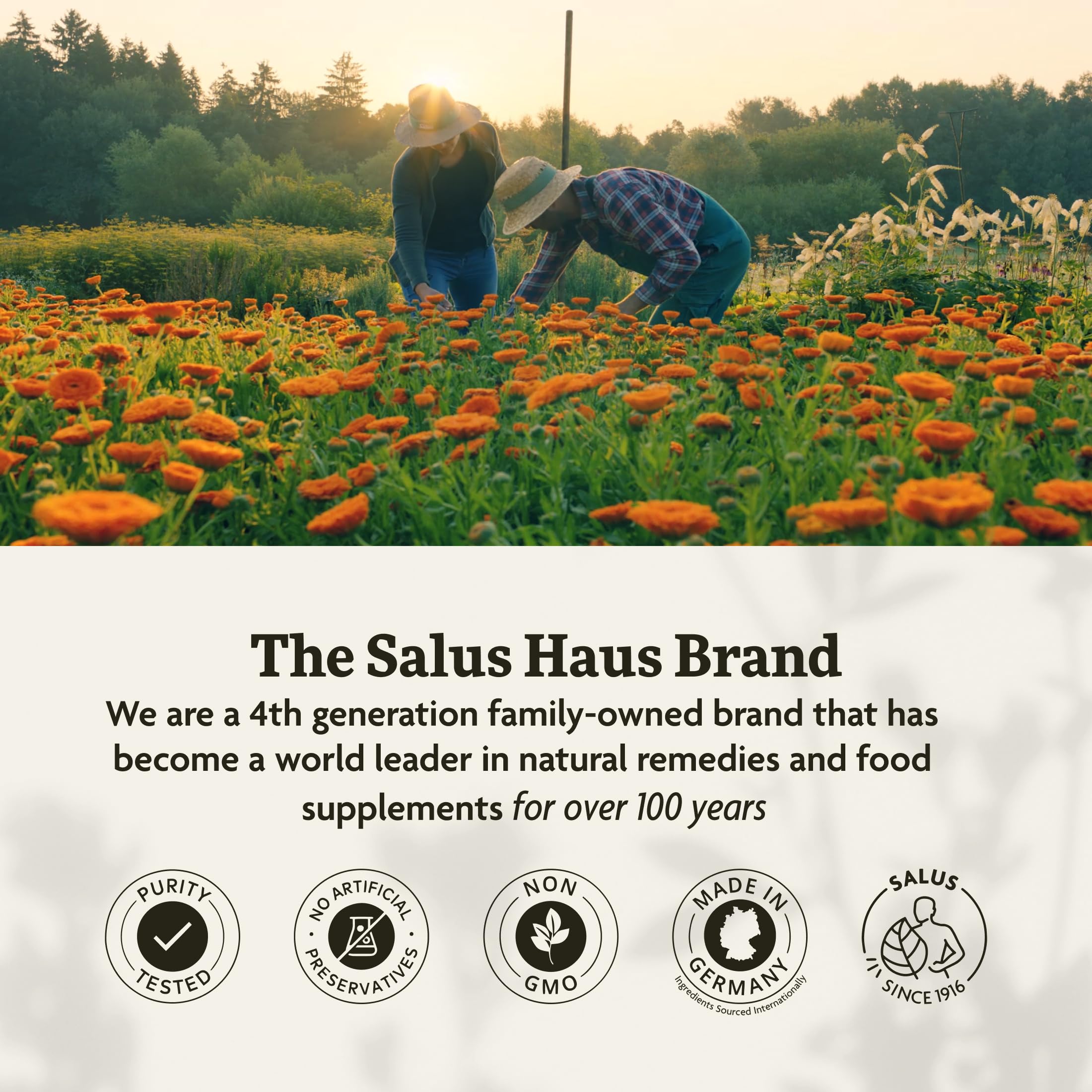 Salus Red Beet Crystals brand label on packaging emphasizing quality