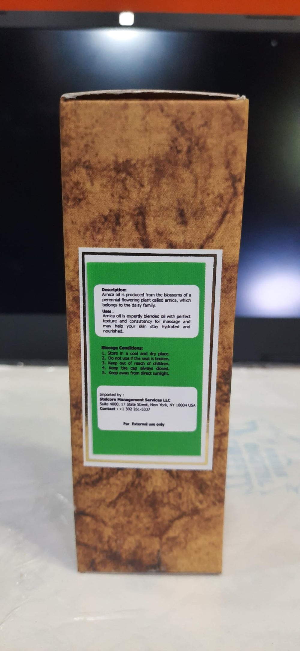Salvia Arnica drops in diffuser delivering a calming aroma.