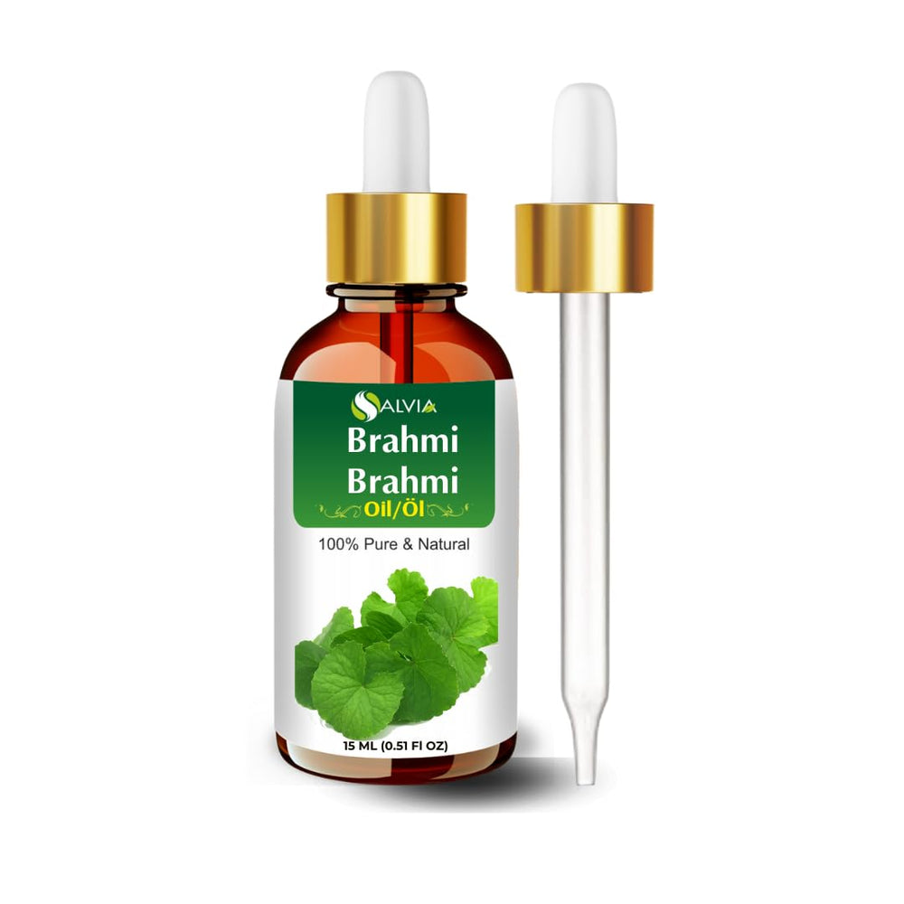 Salvia Brahmi oil bottle with dropper for precise application and purity.