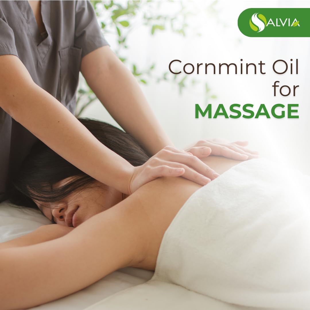 Salvia cornmint oil shampoo bottle indicating versatile haircare and scent