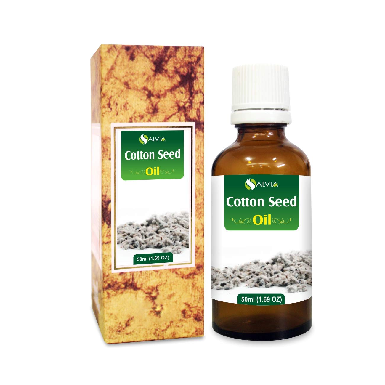 Salvia Cotton Seed Oil bottle for convenient daily skincare.
