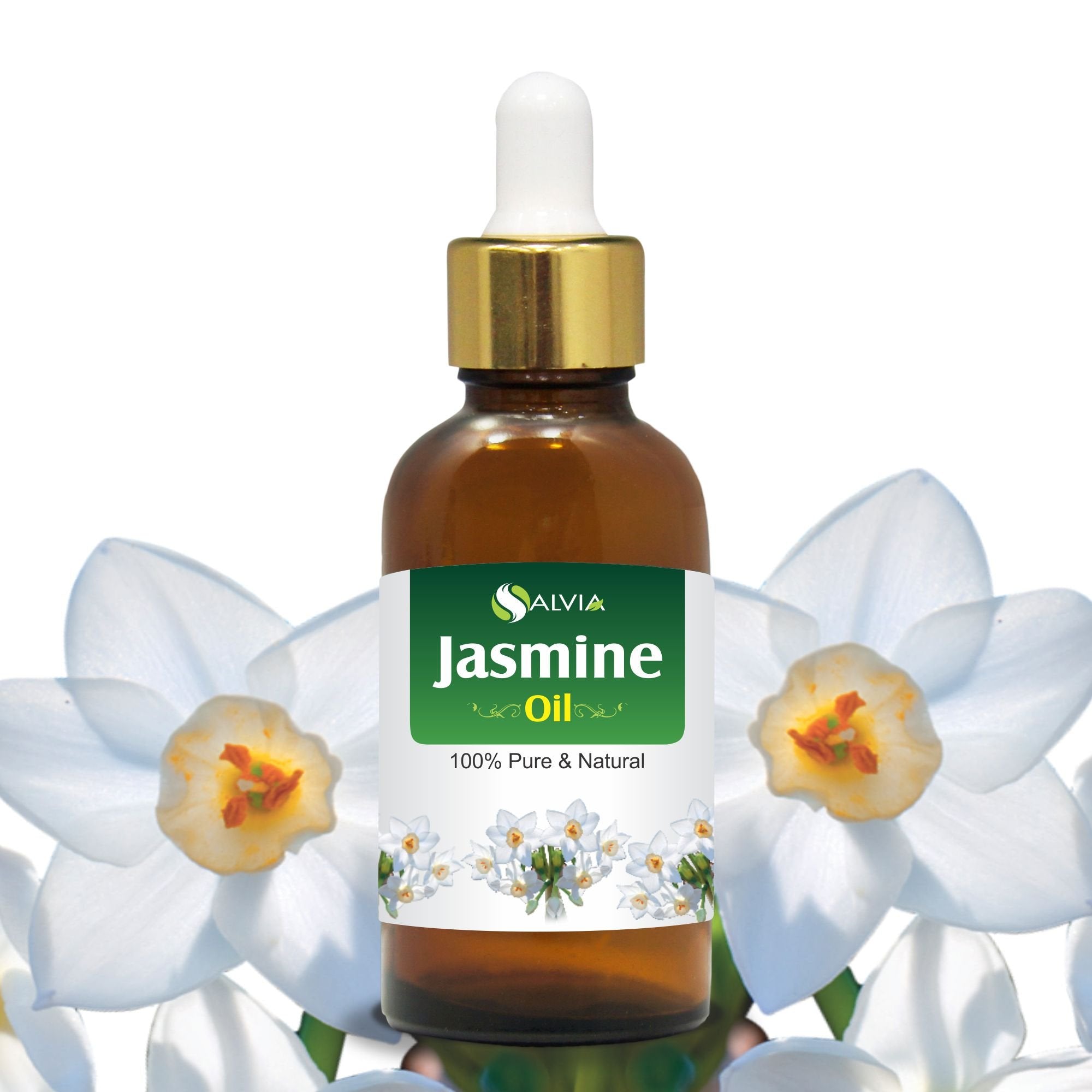 Salvia Jasmine oil bottle front view for aroma exploration.