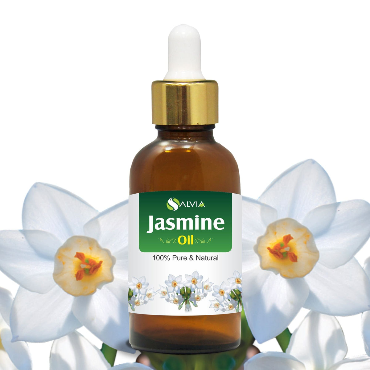 Salvia Jasmine oil bottle front view for aroma exploration.