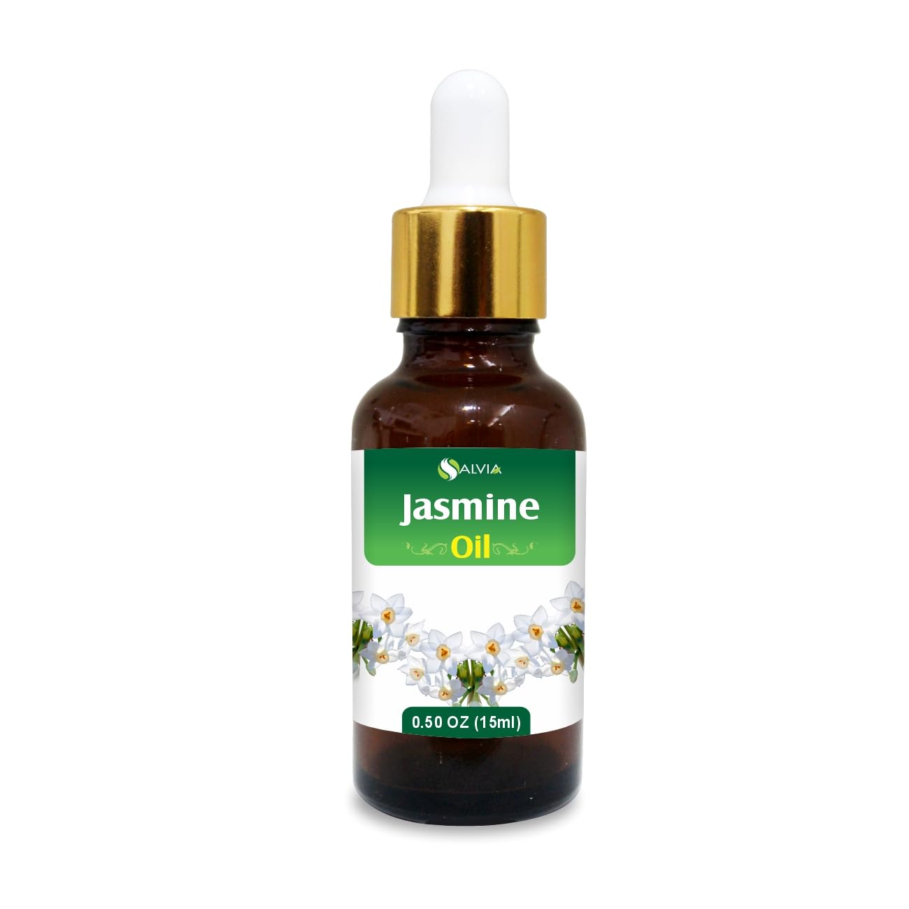 Salvia Jasmine oil packaging highlighting purity and organic standard.