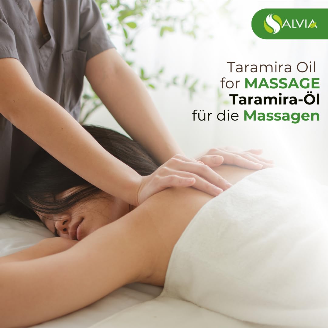 Salvia Taramira Oil close-up on premium packaging.