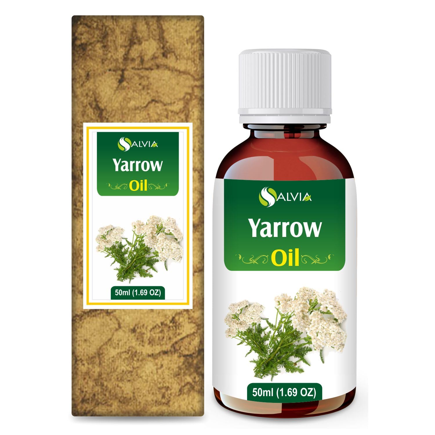 Salvia Yarrow Oil cosmetic-grade 50ml bottle for skincare and DIY blends.